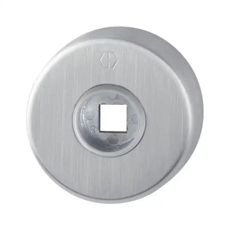 Speciale Aanbieding Rosetta tonda E42K Hoppe per porta, molla di richiamo, diametro 52x8 mm, Acciaio Inox finitura Satinato
