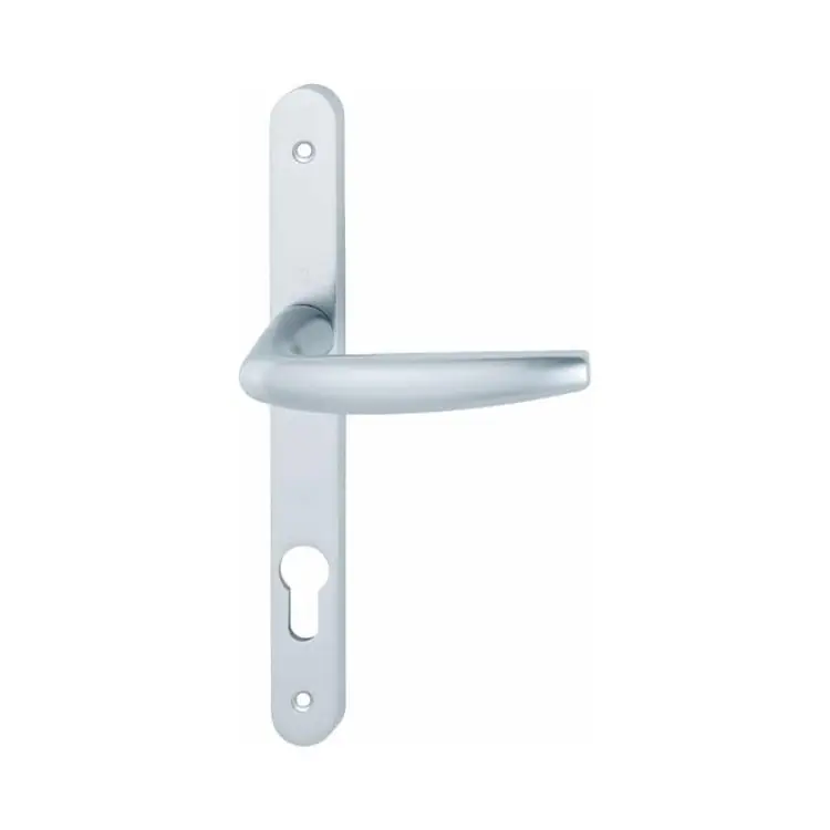 Maniglia Atlanta Hoppe per porta interna, placca stretta foro Yale interasse 85 mm, spessore porta 58-67 mm, Alluminio finitura Argento F1 Veilige Betaling