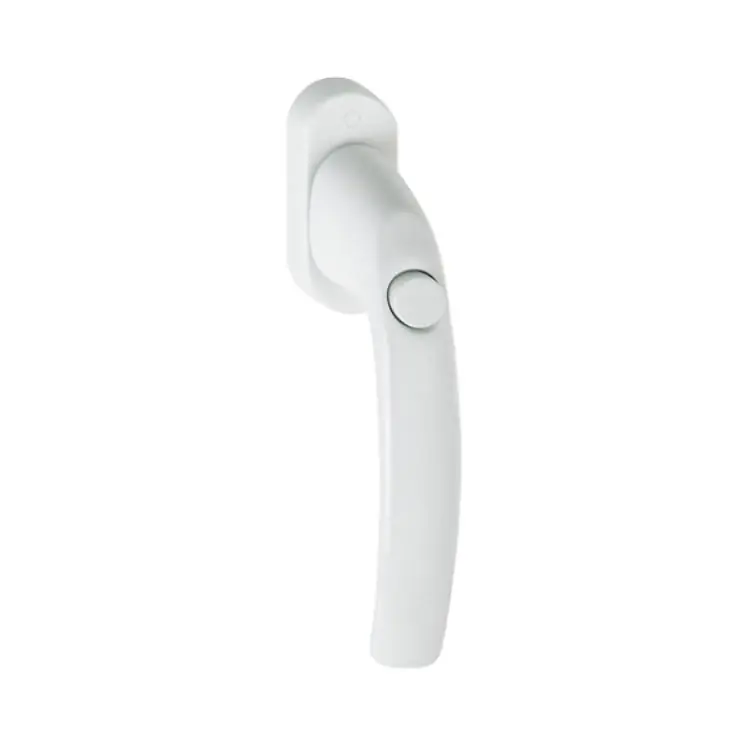 Maniglia martellina Dk Atlanta Hoppe per serramento con Pulsante, lunghezza quadro 7x45 mm, Alluminio finitura Bianco Traffico F9016 Nu Kopen