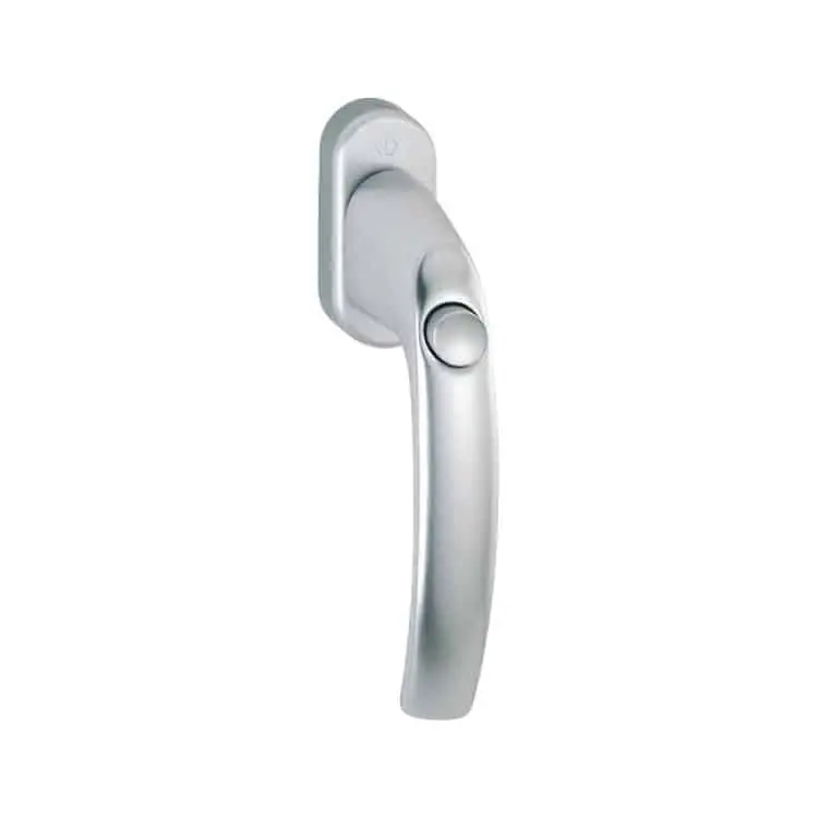 Maniglia martellina Dk Atlanta Hoppe per serramento con Pulsante, lunghezza quadro 7x45 mm, Alluminio finitura Argento F1 Weekendaanbieding
