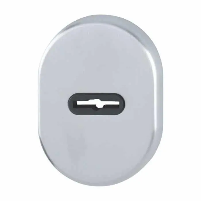 Bocchetta M830S Hoppe per porta Blindata, foro a doppia mappa, dimensione 86x62 mm, Ottone finitura Cromo Satinato Resista F41-R Hoge Kwaliteit