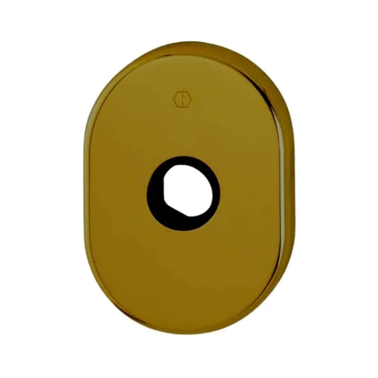 Populair Rosetta 830 Hoppe per porta Blindata, parte interna, dimensione 86x62 mm, Alluminio finitura Bronzo F4