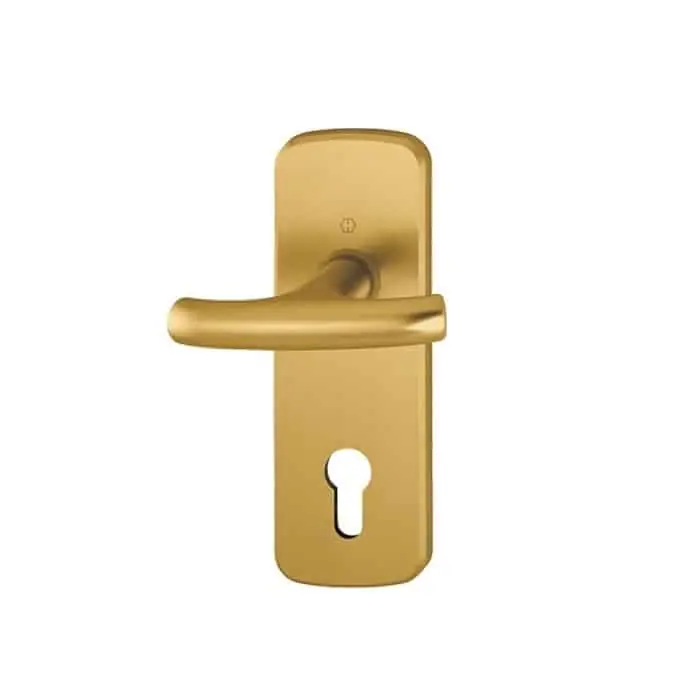 Favoriet Maniglia Hoppe modello Tôkyô per porta basculante, con placca corta esterna, foro cilindro, in Alluminio, finitura Bronzo