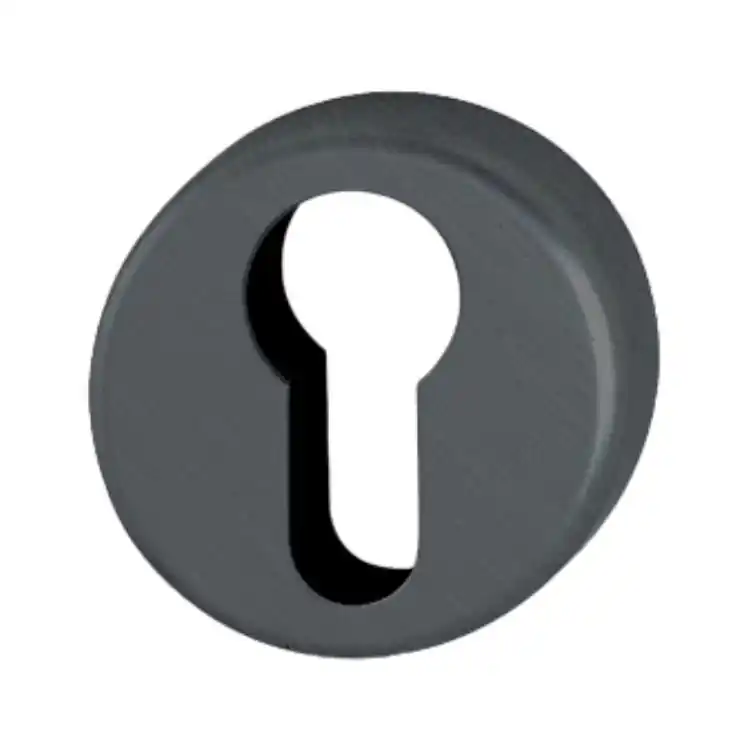 Bocchetta tonda 88KS Hoppe per porta, foro Yale, diametro 44x9 mm, Alluminio finitura Nero Intenso F9005 Nieuw