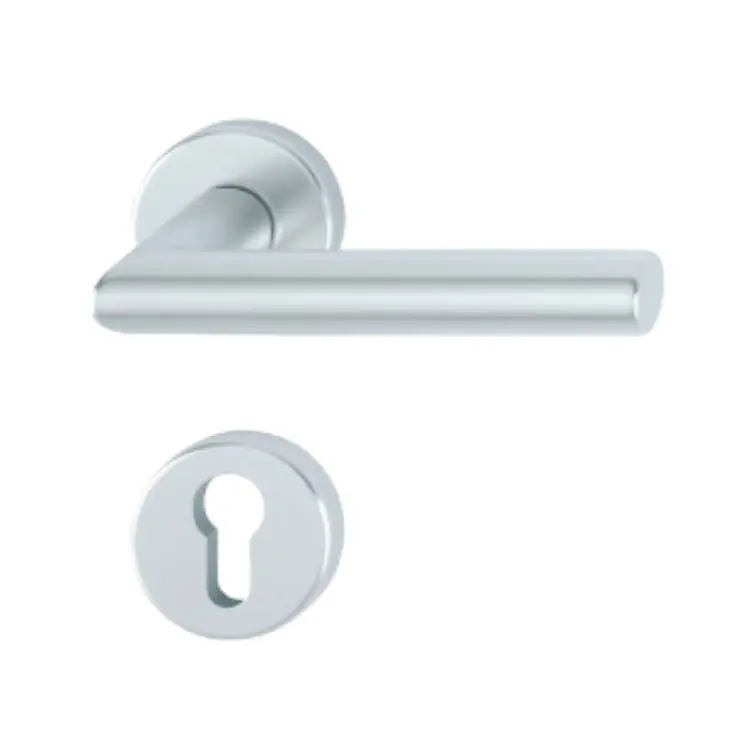Maniglia Amsterdam Hoppe per porta interna, rosetta e bocchetta tonda, foro Yale, quadro 8 mm, spessore porta 37-47 mm, Alluminio finitura Argento F1 Direct Verzonden