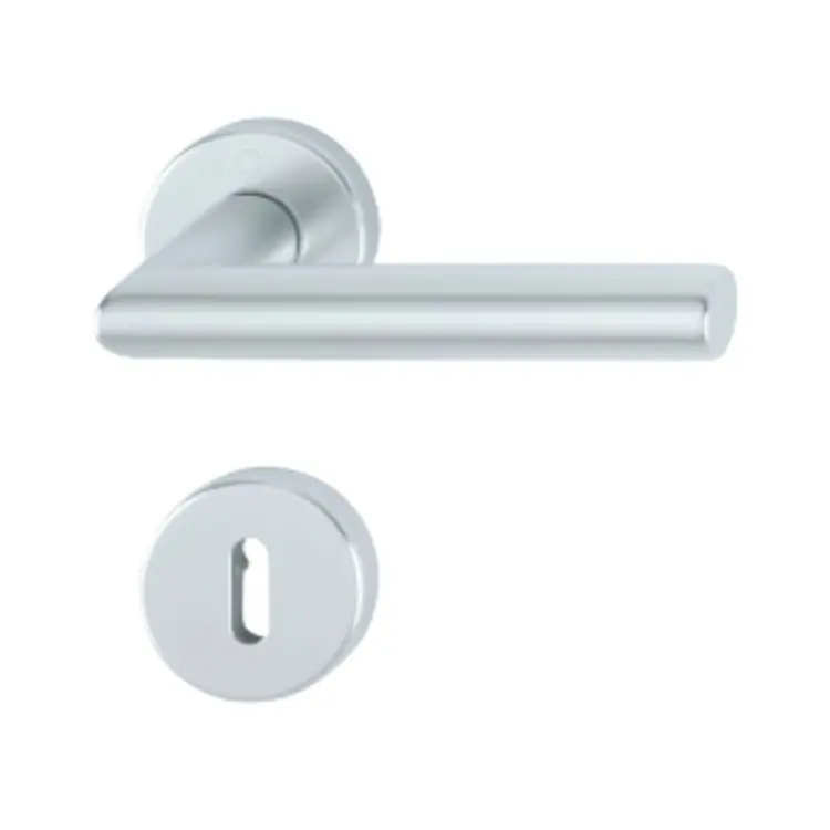 Snelle Levering Maniglia Amsterdam Hoppe per porta interna, rosetta e bocchetta tonda, foro Patent, quadro 8 mm, spessore porta 37-47 mm, Alluminio finitura Argento F1