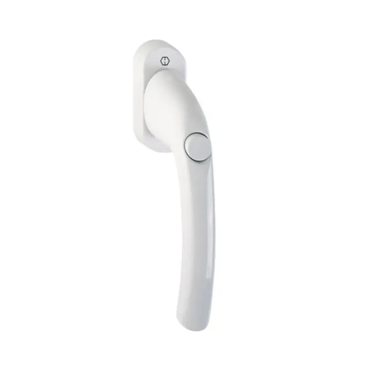 Maniglia martellina Dk Tokyo Hoppe per serramento con Pulsante, lunghezza quadro 7x45 mm, Alluminio finitura Bianco Traffico F9016 Hete Deal