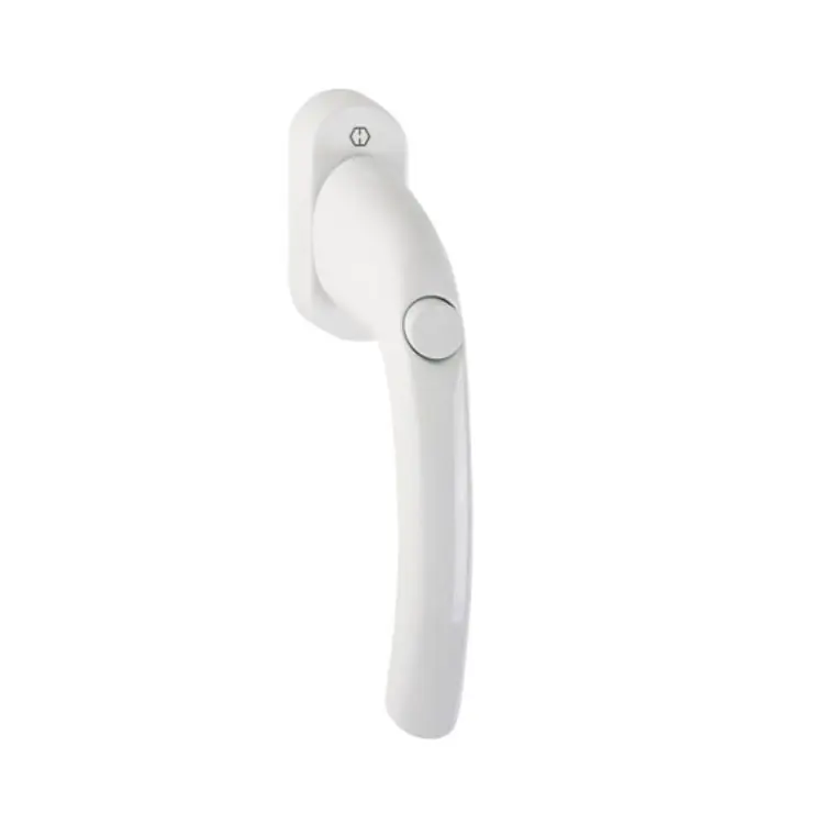 Koopje Maniglia martellina Dk Tokyo Hoppe per serramento con Pulsante, lunghezza quadro 7x45 mm, Alluminio finitura Bianco F9010