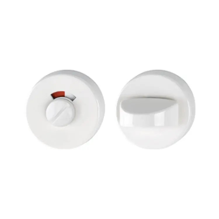 Beste Prijs Nottolino Wc tondo 42KS Hoppe per porta interna, con indicatore, diametro 52x9 mm, quadro 5-8 mm, spessore porta 45 mm, Alluminio finitura Bianco F9010