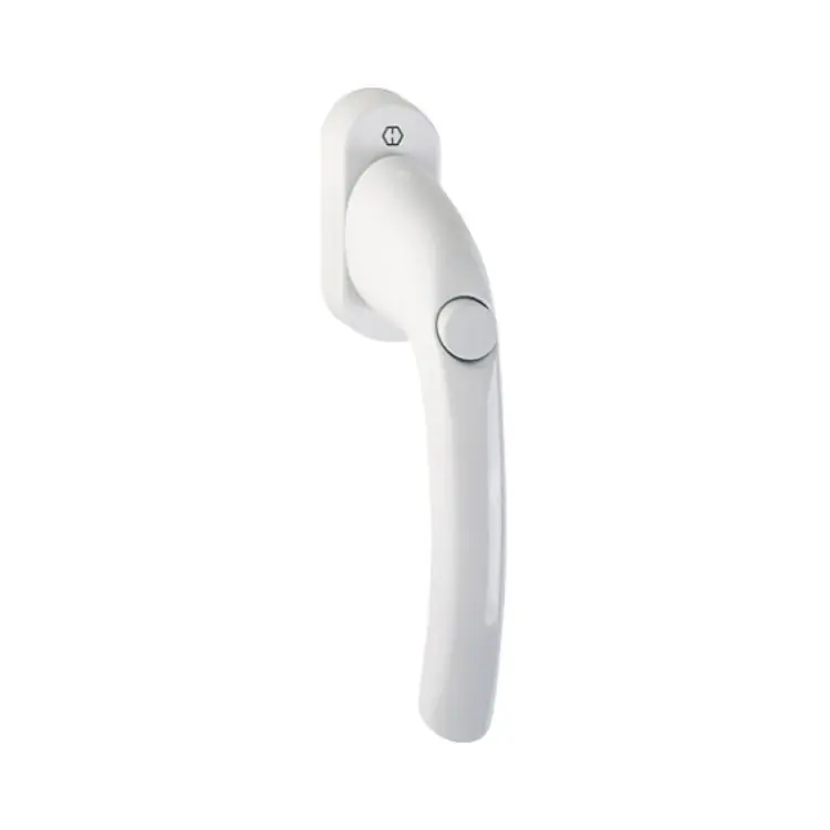 Lage Prijs Maniglia martellina Dk Tokyo Hoppe per serramento con Pulsante, lunghezza quadro 7x35 mm, Alluminio finitura Bianco Traffico F9016