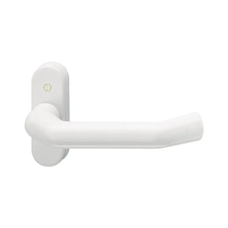 Lage Prijs Maniglia stretta Hoppe per porte a profilo, con rosetta senza bocchetta, quadro 8 mm, spessore porta 50-59 mm, Alluminio finitura Bianco F9010