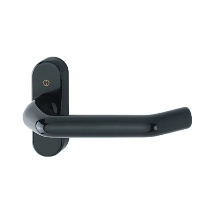 Betaalbaar Maniglia stretta Hoppe per porte a profilo, con rosetta senza bocchetta, quadro 8 mm, spessore porta 50-59 mm, Alluminio finitura Nero Intenso F9005