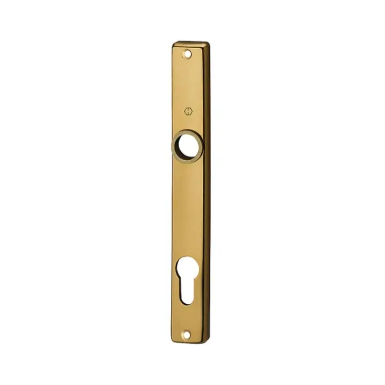 Placca stretta 290GL Hoppe per porta a profilo, foro Yale, interasse 85 mm, dimensione 210x28x7 mm, Alluminio finitura Bronzo F4 Betrouwbaar