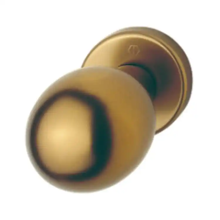 Nu Kopen Pomolo tondo 60L Hoppe per porta ingresso, rosetta tonda fissa, impugnatura diametro 59 mm, Alluminio finitura Bronzo F4