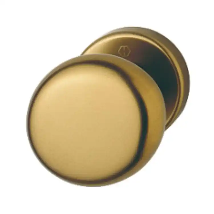 Veilige Betaling Pomolo tondo 53H Hoppe per porta ingresso, rosetta tonda fissa, impugnatura diametro 59 mm, Alluminio finitura Bronzo F4