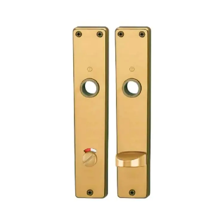 Speciale Aanbieding Placca lunga 201PI Hoppe per porta interna, nottolino Wc con indicatore, interasse 90 mm, dimensione 216x40x7 mm, Alluminio finitura Bronzo F4