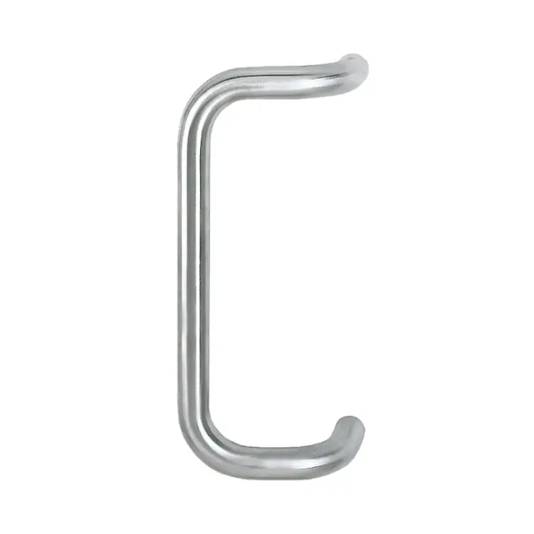 Maniglione zancato E5110 Hoppe per porta, interasse 350 mm, diametro 30 mm, Acciaio Inox finitura Satinato F69 Snelle Levering