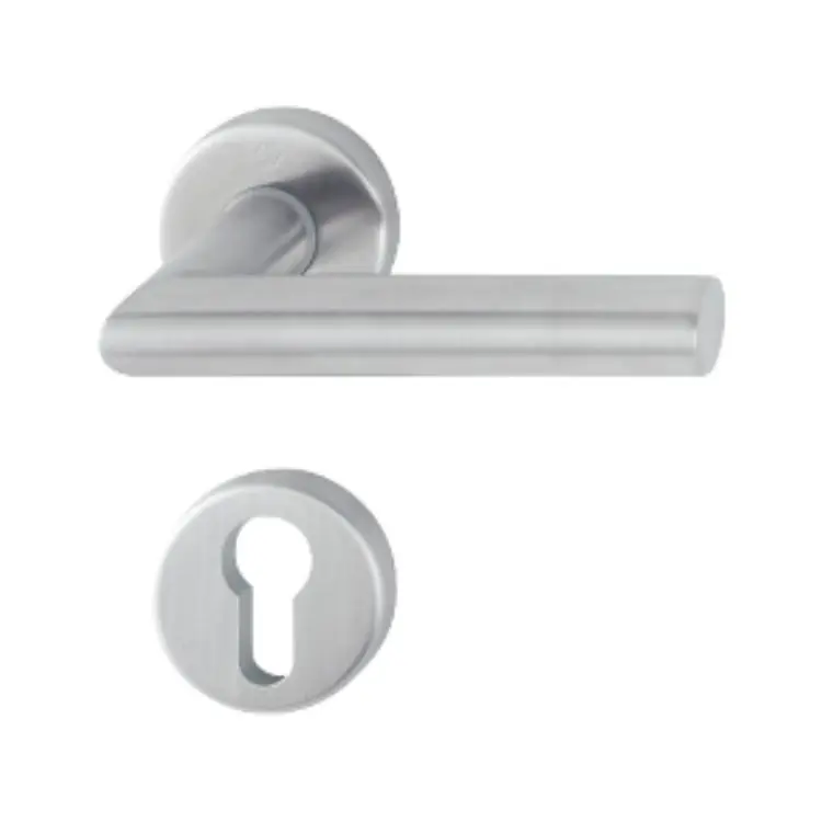 Maniglia Amsterdam Hoppe per porta interna, rosetta e bocchetta tonda, foro Yale, quadra 8 mm, spessore porta 35-45 mm, Acciaio Inox finitura Satinato F69 Aanbieding