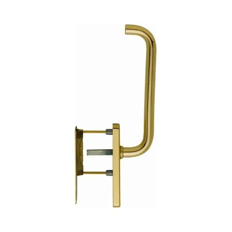 Laatste Versie Maniglione singolo Paris Hoppe per alzante scorrevole, con nicchia esterna, spessore porta 75-80 mm, Ottone finitura Lucido Resista F77-R