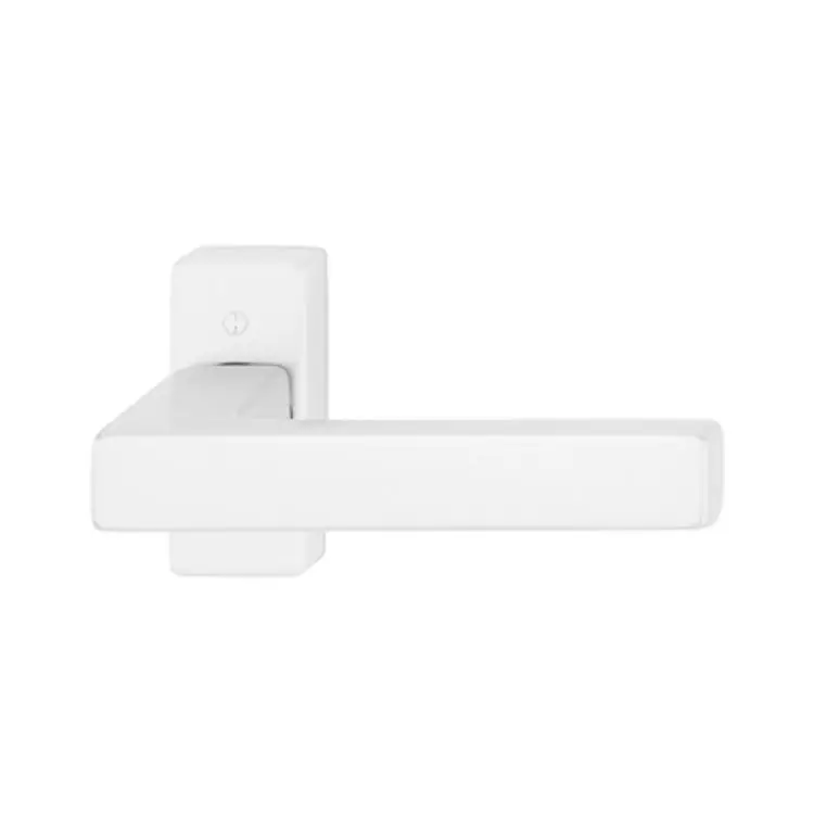 Maniglia Austin Hoppe per porte a profilo, rosetta rettangolare senza bocchetta, quadro 8 mm, spessore porta 65-75 mm, Alluminio finitura Bianco Opaco F9016M Speciale Aanbieding