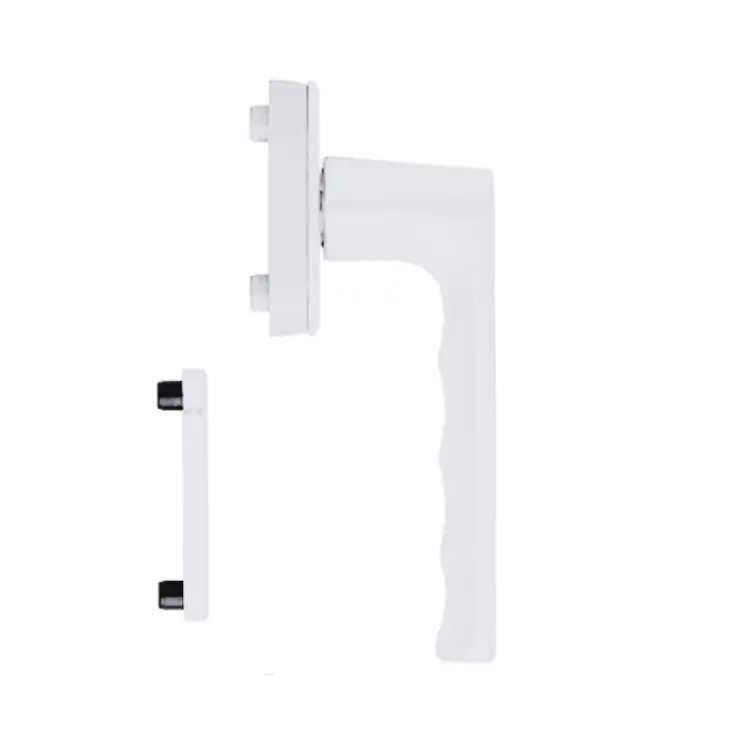 Flitsaanbieding Mezza maniglia Martellina Hamburg Hoppe per porta balcone, impugnatura interna con rosetta e bocchetta ovale Yale, Alluminio finitura Bianco Traffico Opaco F9016M