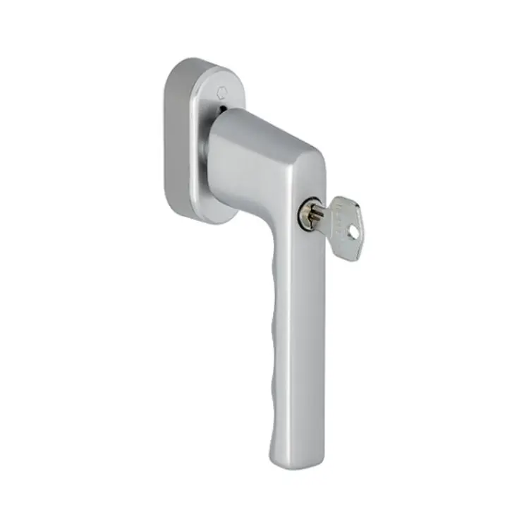 Maniglia martellina Dk Hamburg Hoppe per serramento con chiave, SecuForte e Variofit, lunghezza quadro 7x32-42 mm, Alluminio finitura Cromo Satinato F94-1 Aanbieding