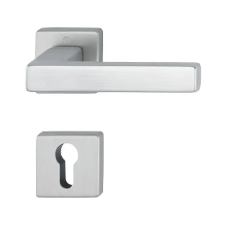 Actieprijs Maniglia Austin Hoppe per porta interna, rosetta e bocchetta quadra foro Yale, quadro 8 mm, spessore porta 56-67 mm, Alluminio finitura Cromo Satinato F94-1