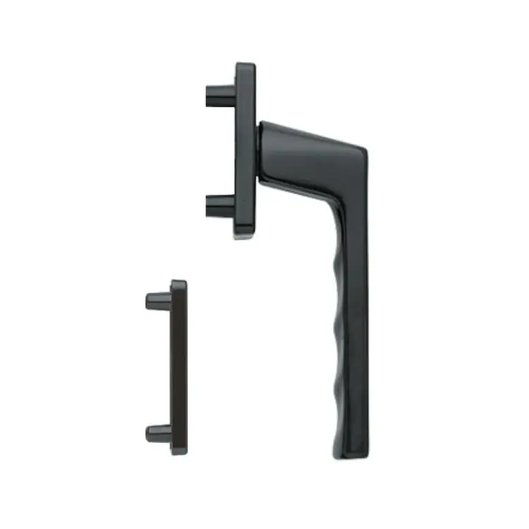 Maniglia martellina Toulon Hoppe per porta balcone, impugnatura esterna con rosetta e bocchetta rettangolare yale, Alluminio finitura Nero Opaco F9714M Beperkte Voorraad