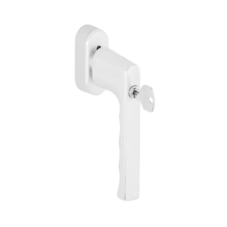 Express Levering Maniglia martellina Dk Hamburg Hoppe per serramento con chiave, SecuForte e Variofit, lunghezza quadro 7x32-42 mm, finitura Bianco Traffico Opaco F9016M