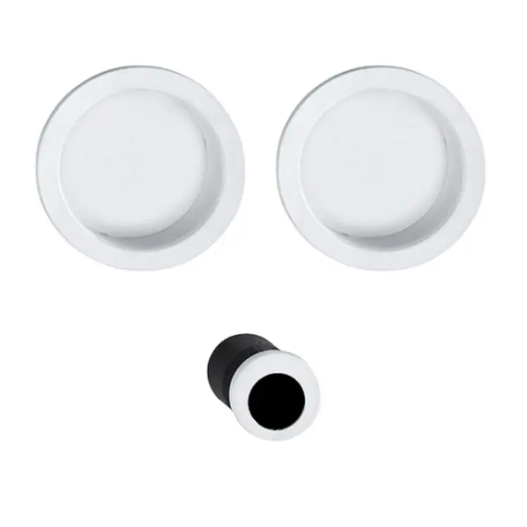 Maniglia Spazio Kit 5 Hoppe per porte scorrevoli, serie tonda diametro 48 mm, versione foro cieco, Alluminio finitura Bianco Traffico F9016M Uitverkoop