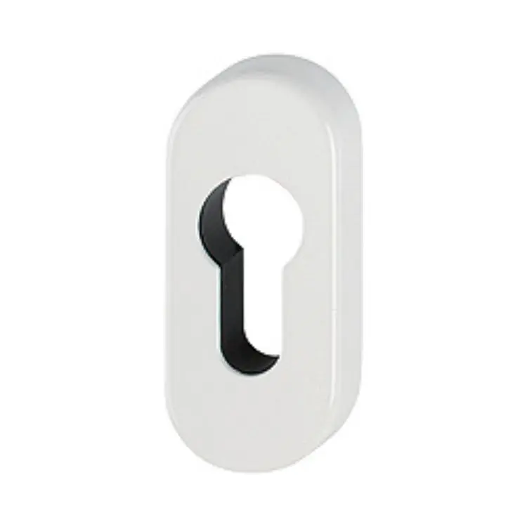 Direct Verzonden Bocchetta ovale 30PS Hoppe per porta a profilo, foro Yale, dimensione 68x29x10 mm, Alluminio finitura Bianco Traffico Opaco F9016M