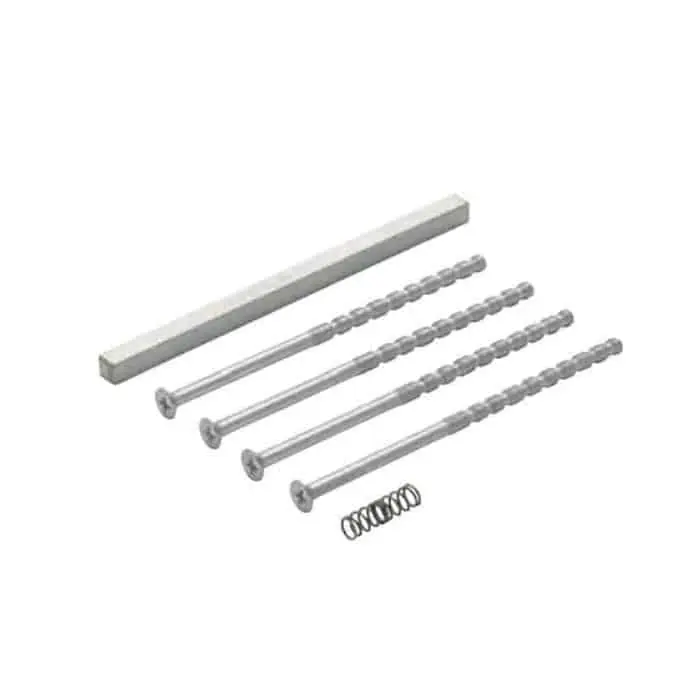 Set fissaggio M5 Hoppe per maniglia porte balcone ribassata, viti M5, spessore porta 53-63 mm, finitura Zincato Populair