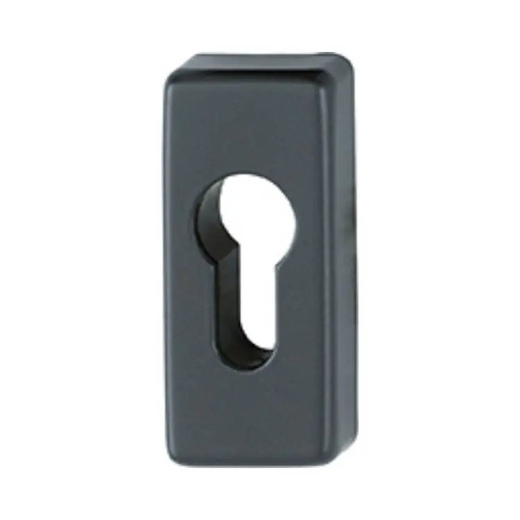 Bocchetta rettangolare 844PS Hoppe per porta, foro Yale, dimensione 69x30x11 mm, Alluminio finitura Nero Opaco F9714M Actieprijs