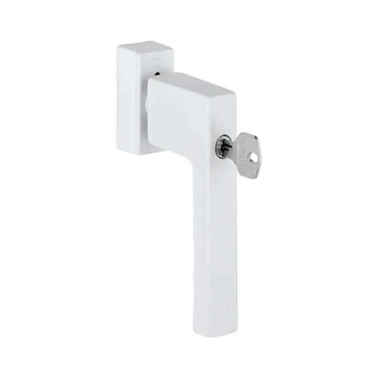 Maniglia martellina Dk Toulon Hoppe per serramento con chiave Secuforte e Variofit, 8 scatti, lunghezza quadro 7x32-45 mm, Alluminio finitura Bianco Traffico F9016 Dagaanbieding