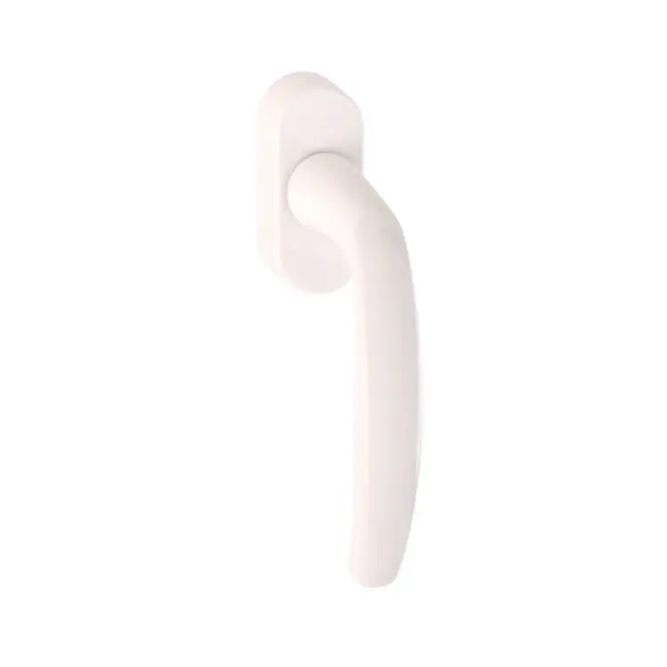 Maniglia martellina Dk Atlanta Hoppe per serramento con Secustik e Variofit, lunghezza quadro 7x32-45 mm, Alluminio finitura Bianco Crema F9001 Hoge Kwaliteit