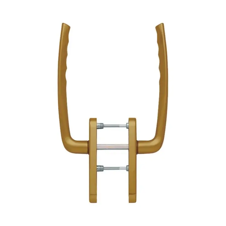 Veilige Betaling Maniglione a coppia New York Hoppe per alzante scorrevole, versione foro Yale, spessore porta 75-80 mm, Alluminio finitura Bronzo F4