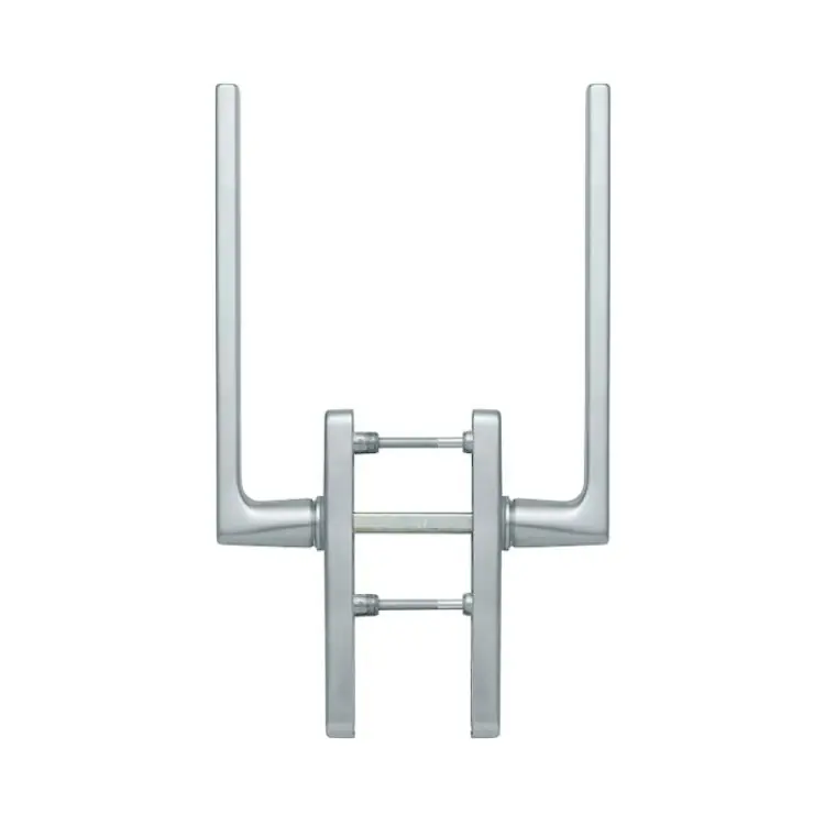Maniglione a coppia Dallas Hoppe per alzante scorrevole, versione foro Yale, spessore porta 75-80 mm, Ottone finitura Cromo Satinato Resista F41-R Seizoensaanbieding