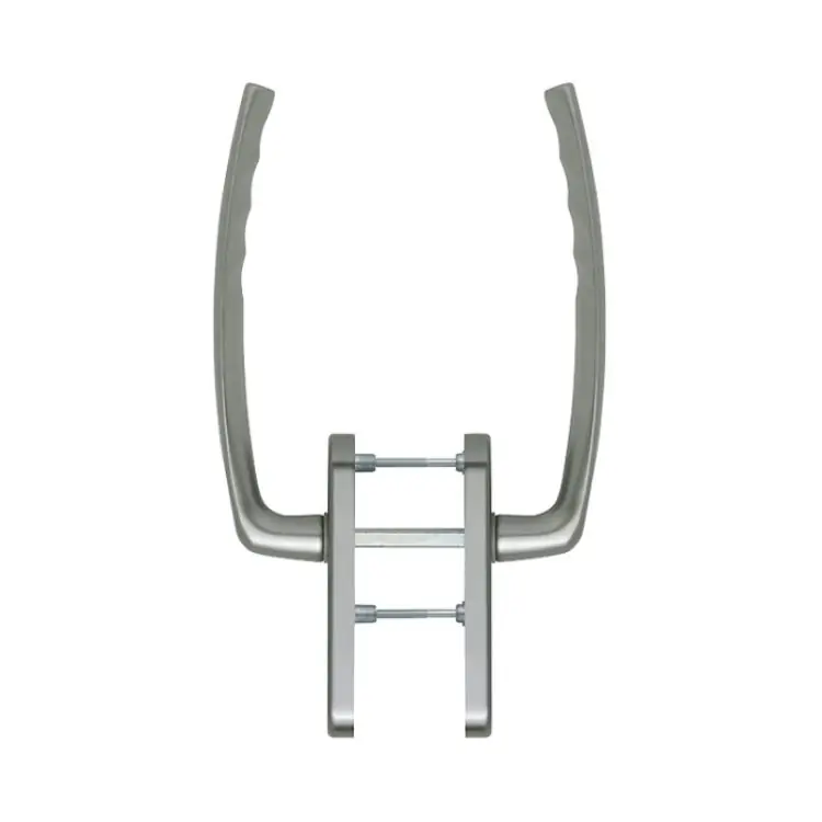 Tijdelijk Beschikbaar Maniglione a coppia Atlanta Hoppe per alzante scorrevole, versione foro Yale, spessore porta 75-80 mm, Alluminio finitura Titanio F9
