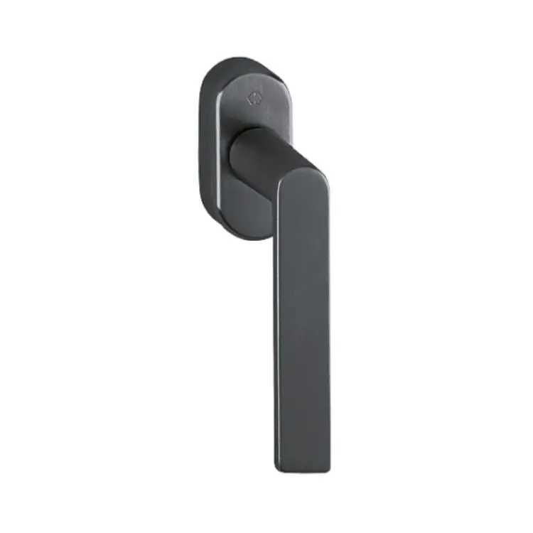 Laatste Versie Maniglia martellina DK Los Angeles Hoppe per serramento con Secustik e VarioFit, lunghezza quadro 7x32-42 mm, Ottone finitura Nero Satinato Resista F96-1-R