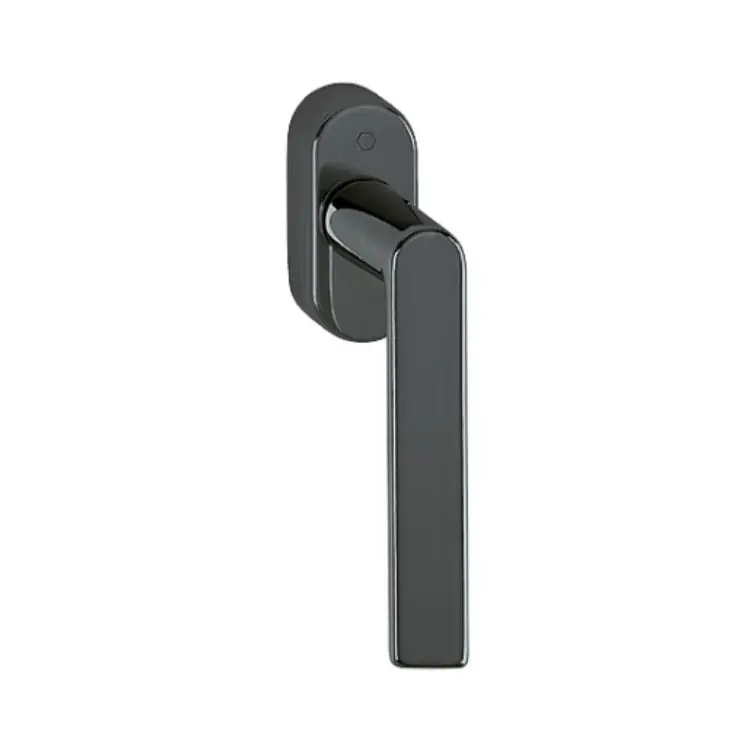 Speciale Aanbieding Maniglia martellina DK Los Angeles Hoppe per serramento con Secustik e VarioFit, lunghezza quadro 7x32-42 mm, Ottone finitura Nero Lucido Resista F96-R