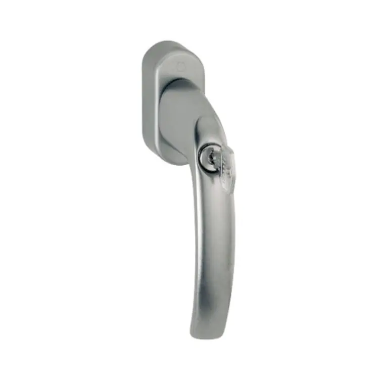 Maniglia martellina Dk Atlanta Hoppe per serramento con chiave Secu100 Secustik e Variofit, lunghezza quadro 7x32-42 mm, Alluminio finitura Titanio F9 Snelle Levering