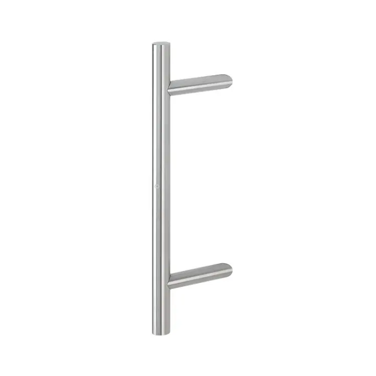 Beperkt Aanbod Maniglione zancato E5012 Hoppe per porta, interasse 350 mm, lunghezza 500 mm, supporti inclinati, Acciaio Inox finitura Satinato F69