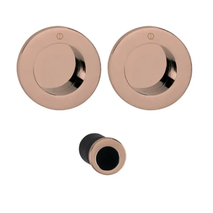 Maniglia Spazio Kit 5 Hoppe per porte scorrevoli, serie tonda diametro 48 mm, versione foro cieco, Ottone finitura Rame Lucido Resista F84-R Dagaanbieding