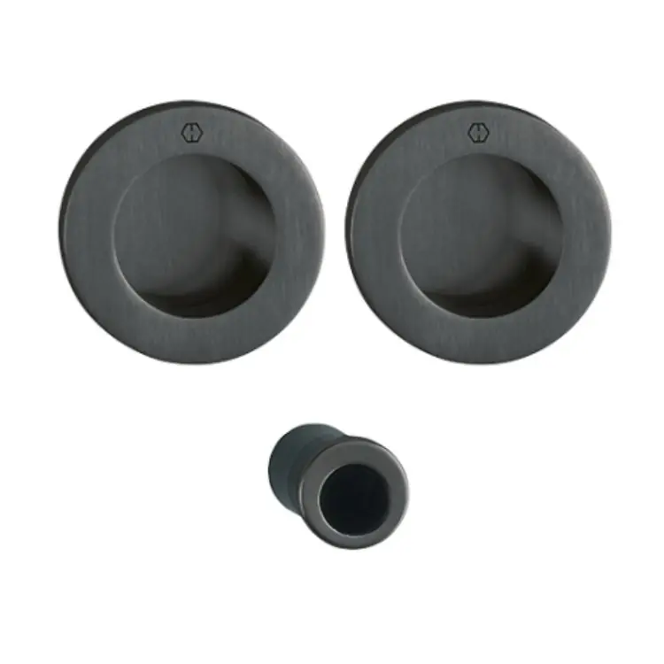 Maniglia Spazio Kit 5 Hoppe per porte scorrevoli, serie tonda diametro 48 mm, versione foro cieco, Ottone finitura Nero Satinato Resista F96-1-R Goedkoop