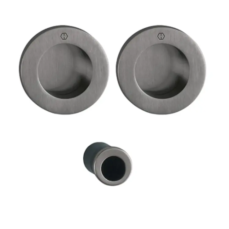 Maniglia Spazio Kit 5 Hoppe per porte scorrevoli, serie tonda diametro 48 mm, versione foro cieco, Ottone finitura Antracite Satinato Resista F97-1-R Bestel Nu