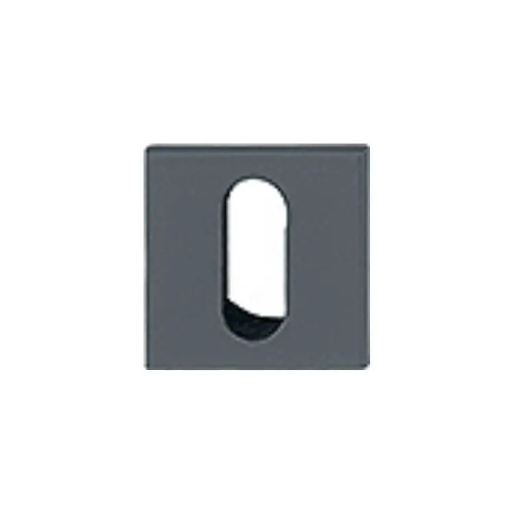 Goedkoop Bocchetta mini quadra 645S Hoppe per porta, foro Patent, dimensione 25x2 mm, Alluminio finitura Nero Opaco F9714M