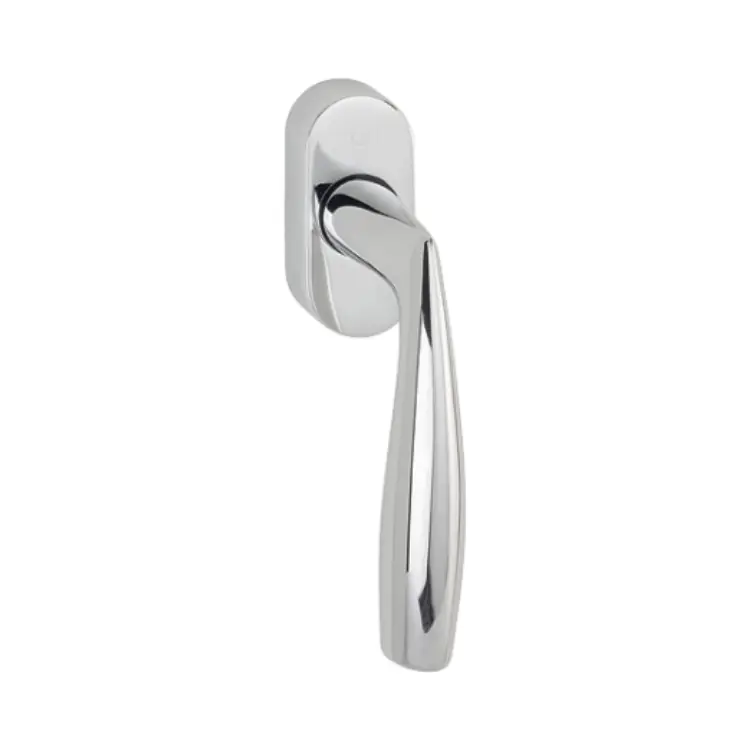 Maniglia martellina Dk Vitoria Hoppe per serramento con Secustik e Variofit, lunghezza quadro 7x32-42 mm, Ottone finitura Cromo Lucido Resista F49-R Uitverkoop