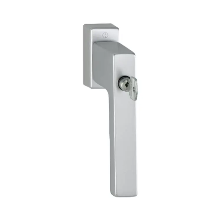 Maniglia martellina Dk Toulon Hoppe per serramento con pulsante e chiave SecuDuplex, lunghezza quadro 7x37 mm, Alluminio finitura Titanio F9 Bestel Nu