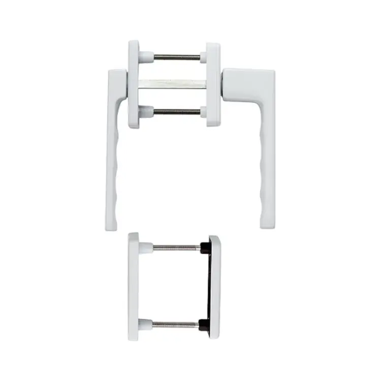 Maniglia martellina DK Toulon Hoppe per porta balcone, con rosetta e bocchetta ovale yale, impugnatura ribassata, spessore porta 63-73 mm, Alluminio finitura Bianco Traffico F9016 Betrouwbaar