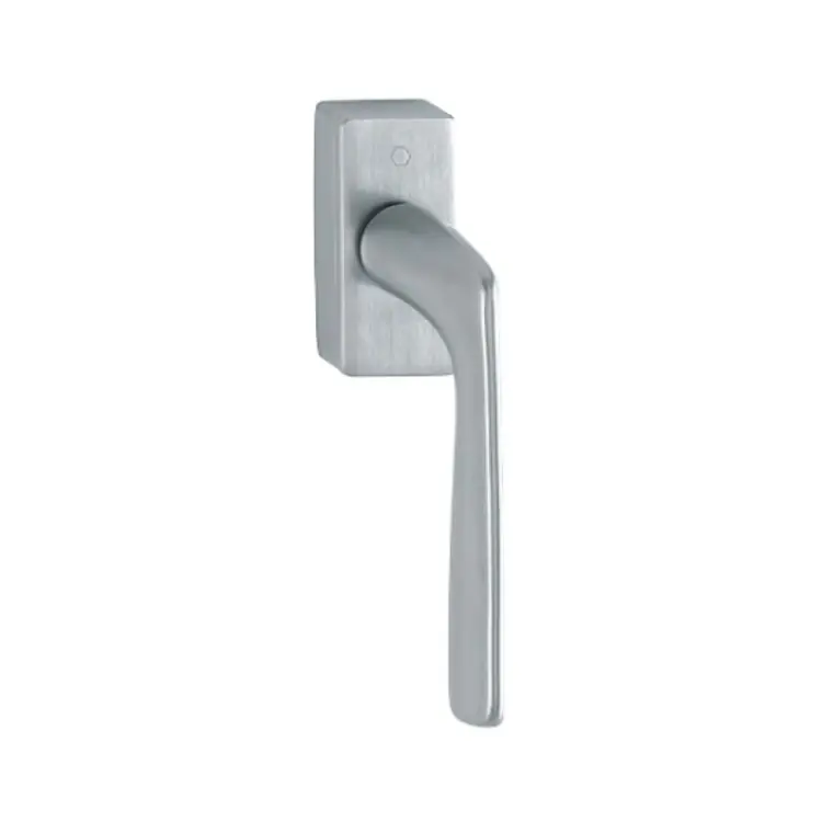Maniglia martellina DK Houston Hoppe per serramento con Secustik e VarioFit, lunghezza quadro 7x32-42 mm, Ottone finitura Cromo Satinato Resista F41-R Premium